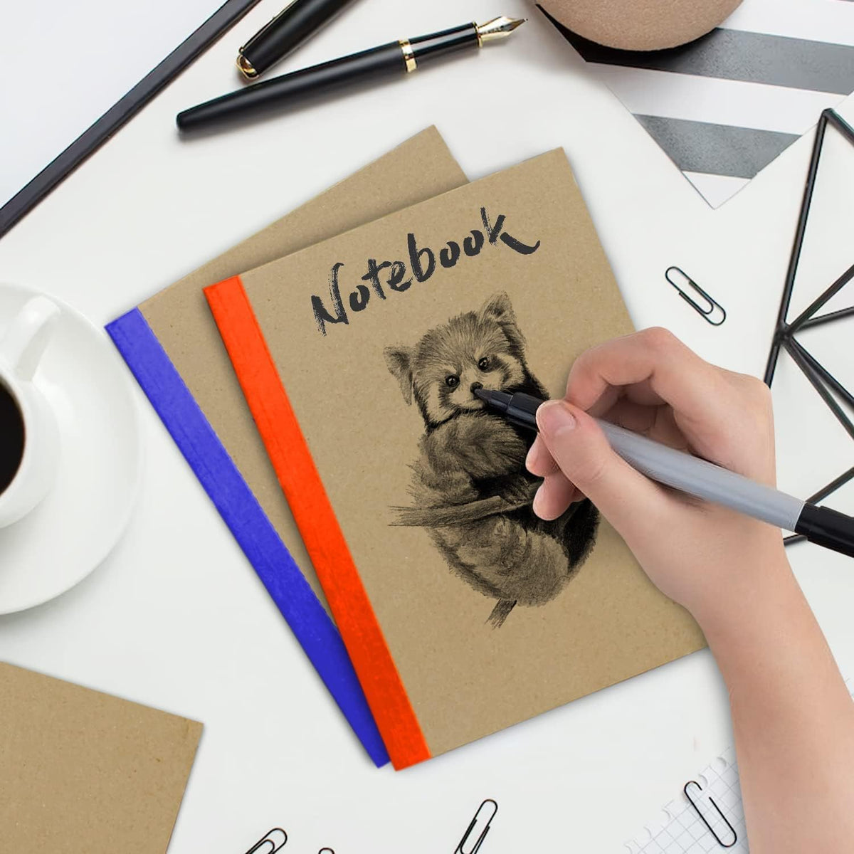 Rosmonde 50 Pack Bulk Graph Paper Composition Notebook, A5 Kraft Notebook