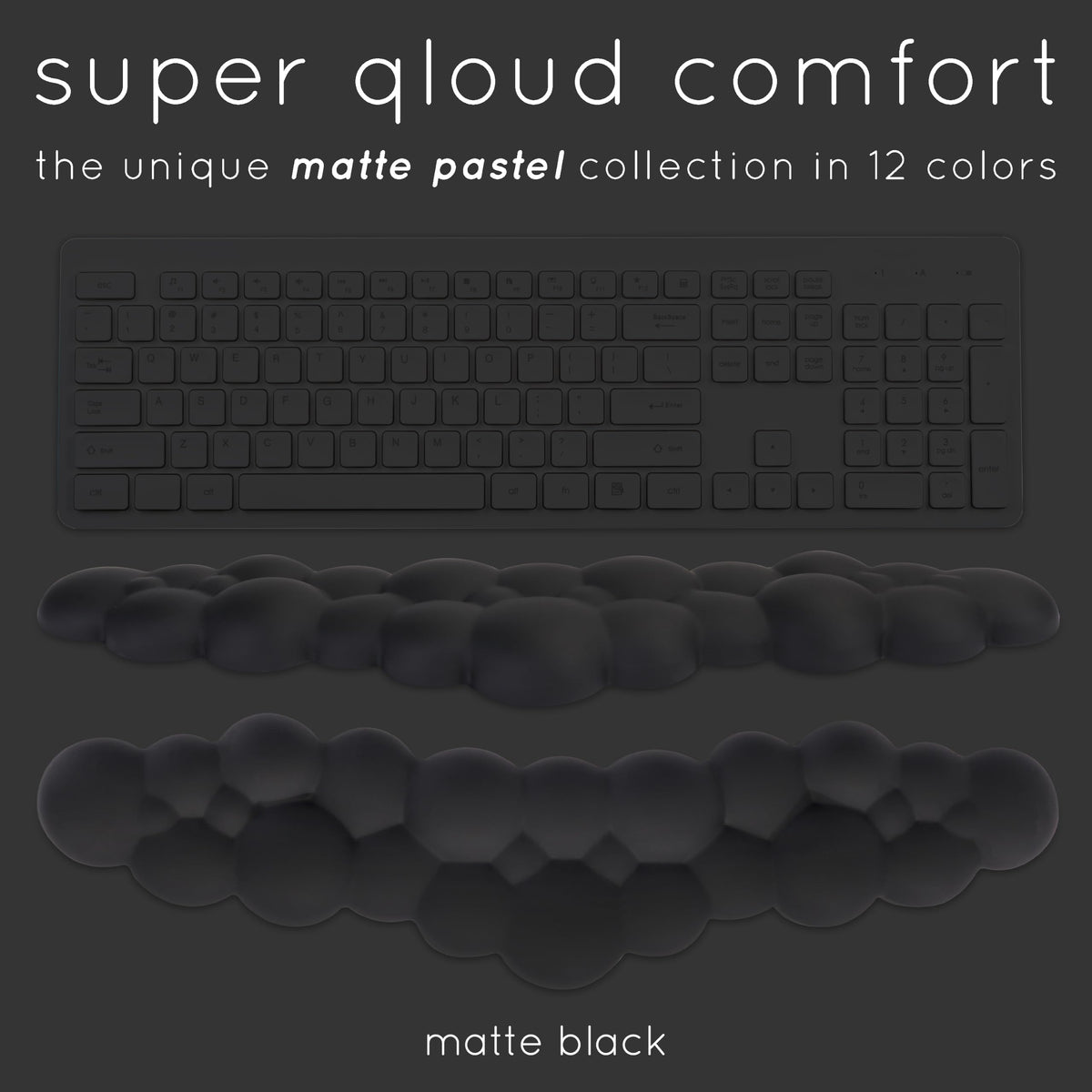 Black Cloud Keyboard Wrist Rest – Create-ables Qloud Black Wrist Rest for Computer Keyboard and