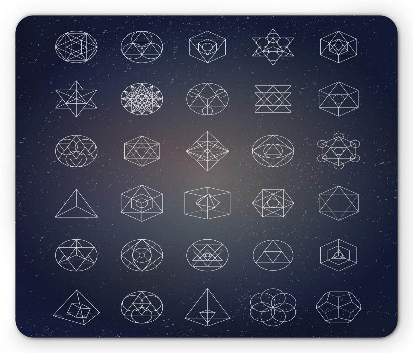Lunarable Geometry Mouse Pad, Alchemy Esoteric Mystical Print, Rectangle Non-Slip Rubber Mousepad