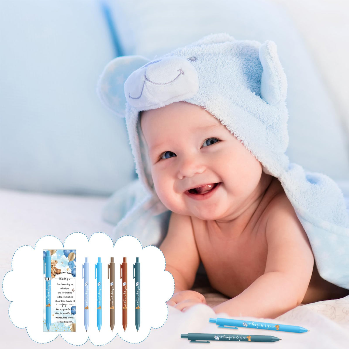 Engrowtic 50 Set Baby Shower Gifts Pens for Guests Bulk Baby Shower Party Favors Retractable