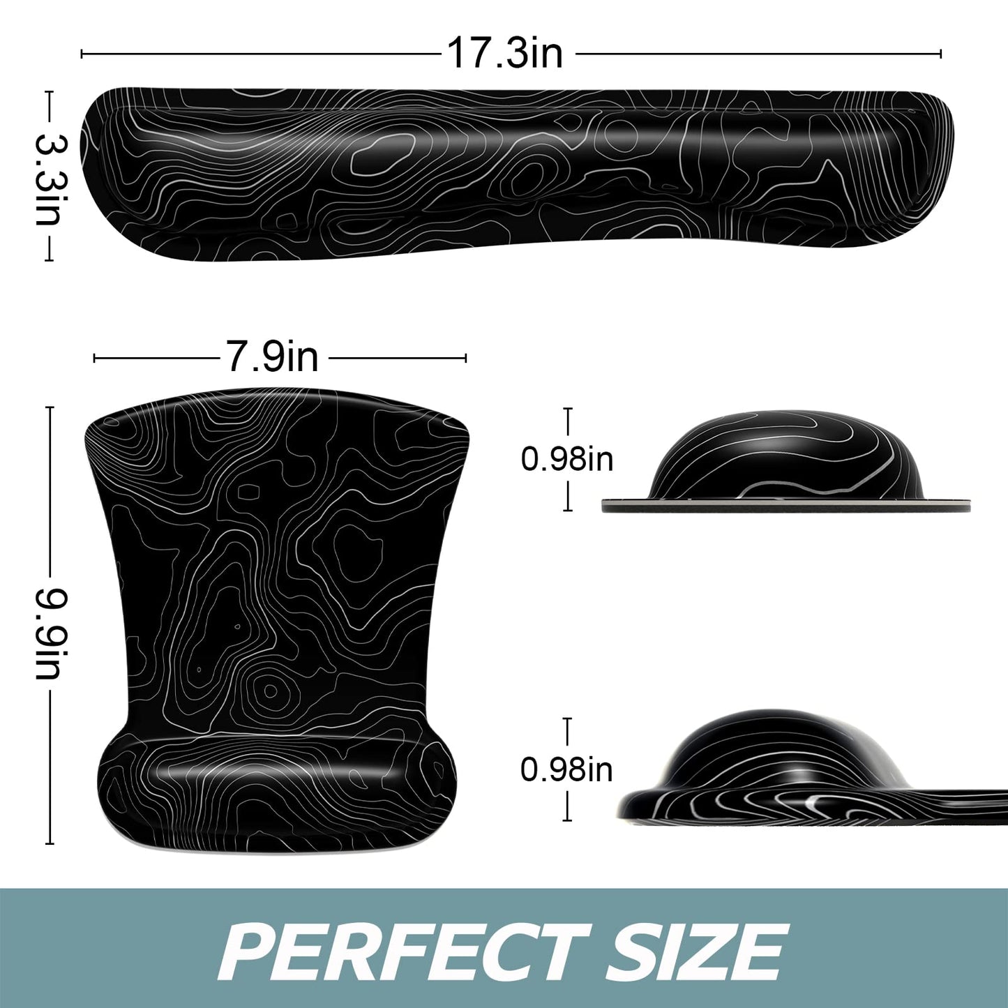 ITNRSIIET Mouse Pad Wrist Support Keyboard Wrist Rest Pad Ergonomic Mousepad Non-Slip Memory Foam