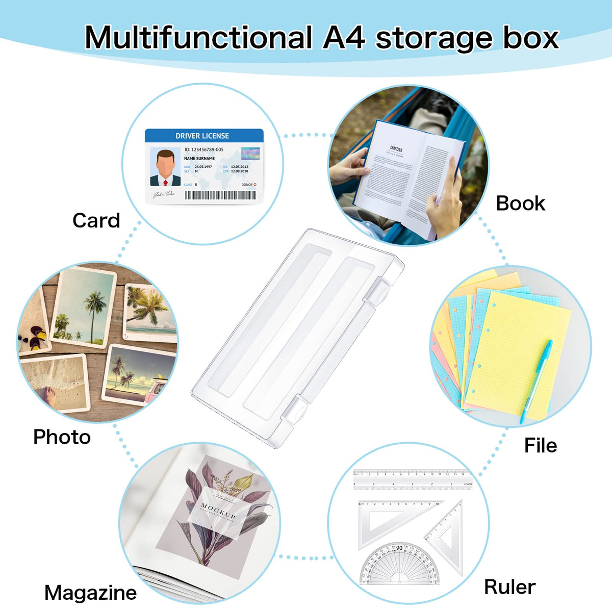 Outus 15 Pieces A4 File Box Paper Photo Storage Box Document Organizer