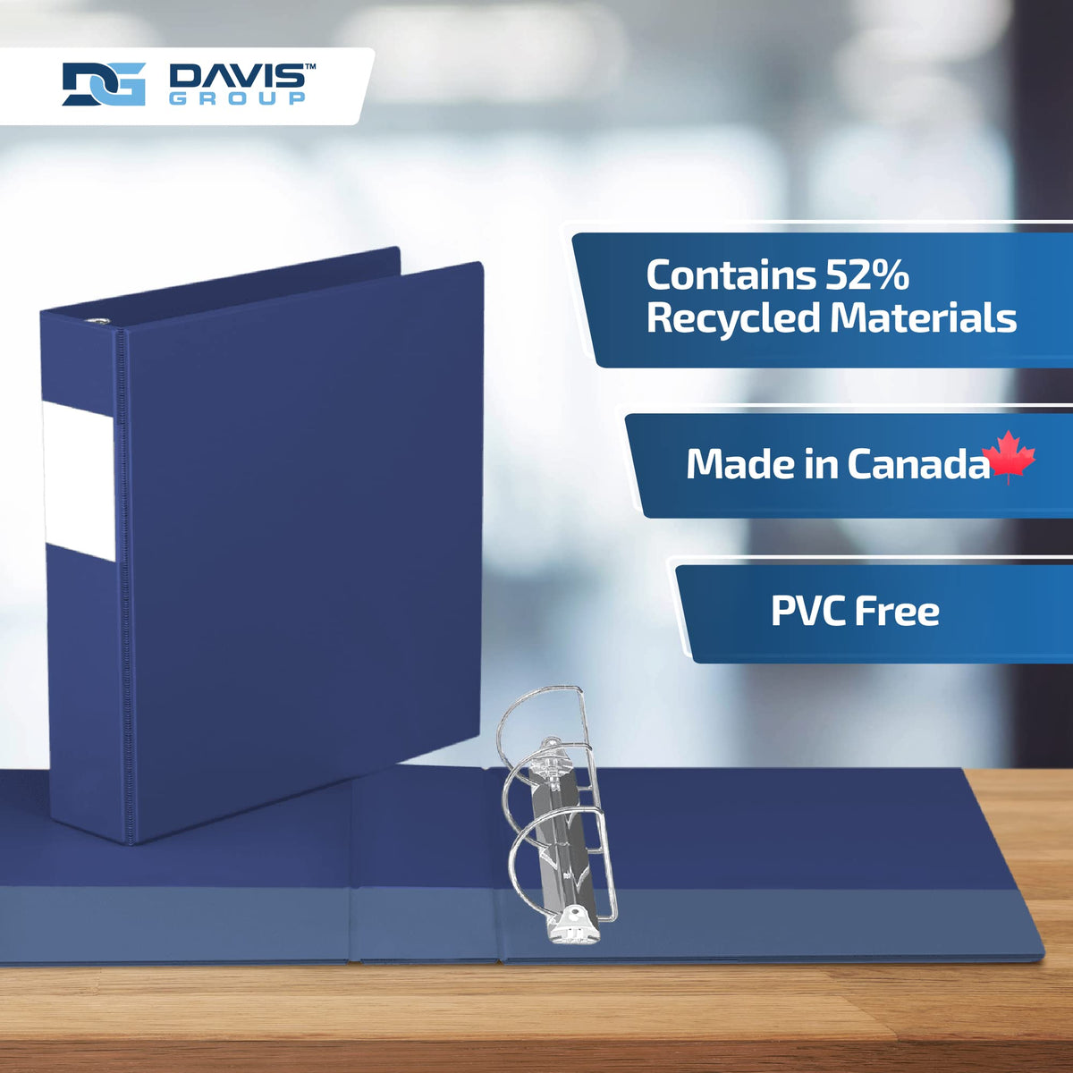 Premium Economy 3-Ring Binder, Spine Label, 2" D Rings, Royal Blue, 6 Pack
