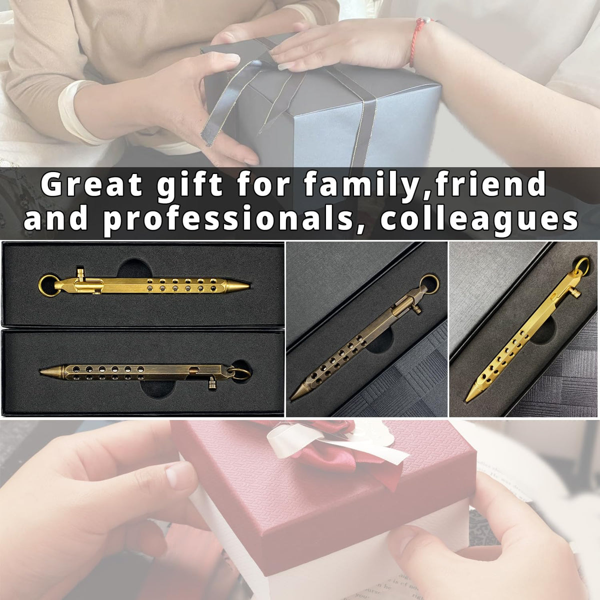 Bolt Action Pen, Metal edc Tactical Pocket Pen, Brass Pen with Refills