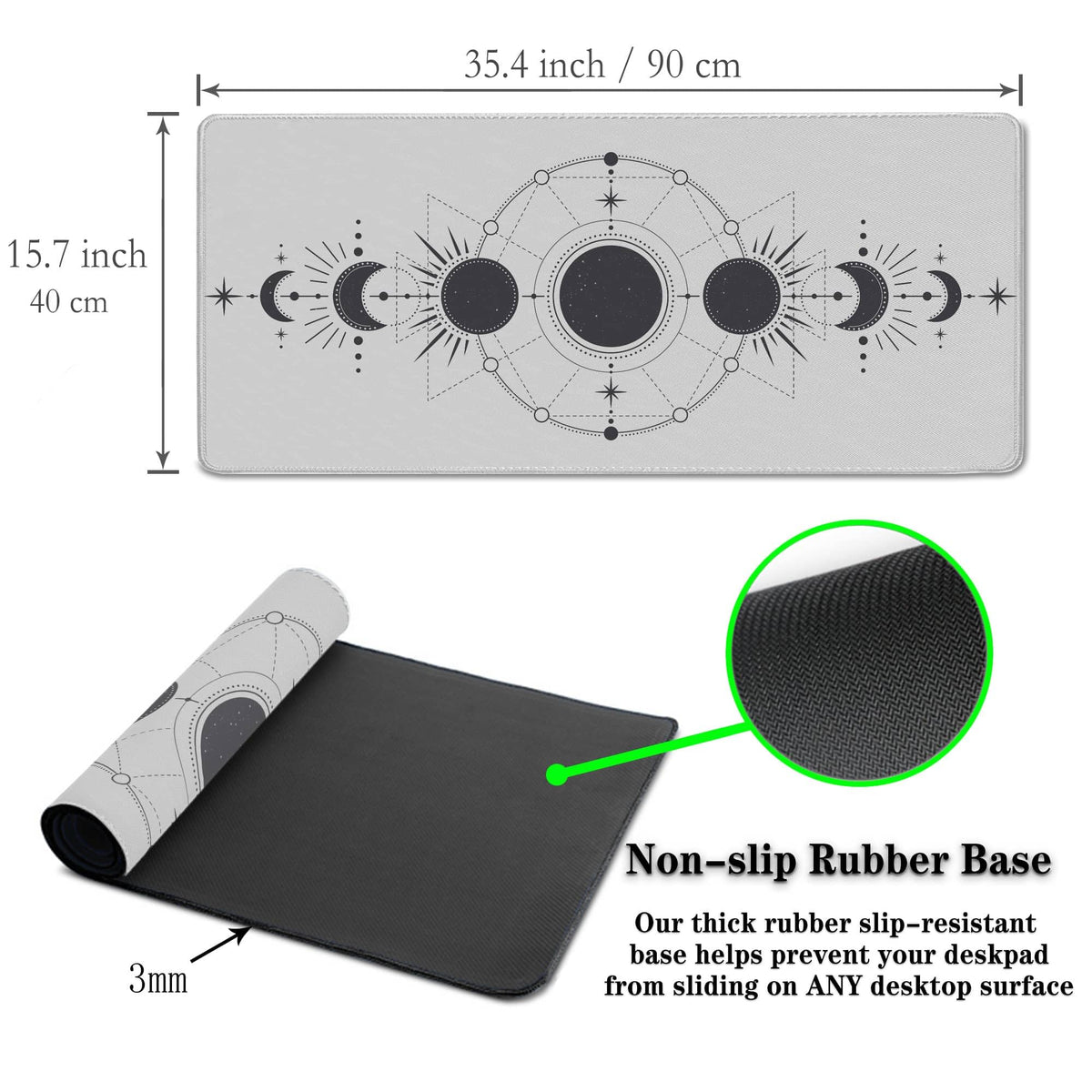 Samgula Large Desk Pads White Mice Pad Big Mouse Pad Gaming Mousepads Long Desk Pad Waterproof