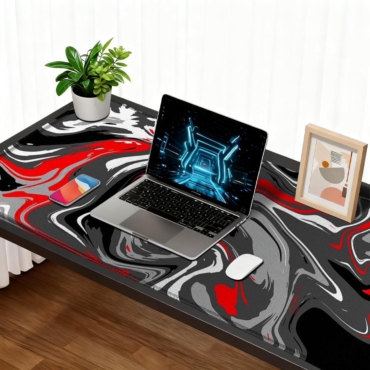 Rcege Large Gaming Mouse Pad Extended Desk Mat with Non Slip Stitched Edge