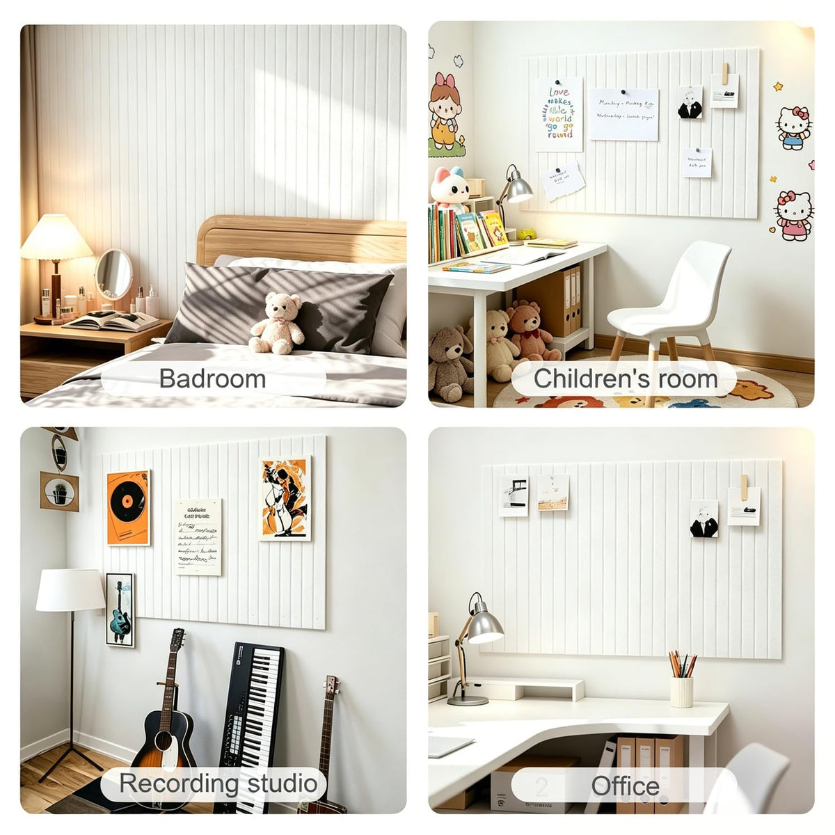 G Gamit 0.47" Thick Felt Pin Board 36"x24" Large Cork Board Alternative 6 Pack 11.81"x11.81"Felt