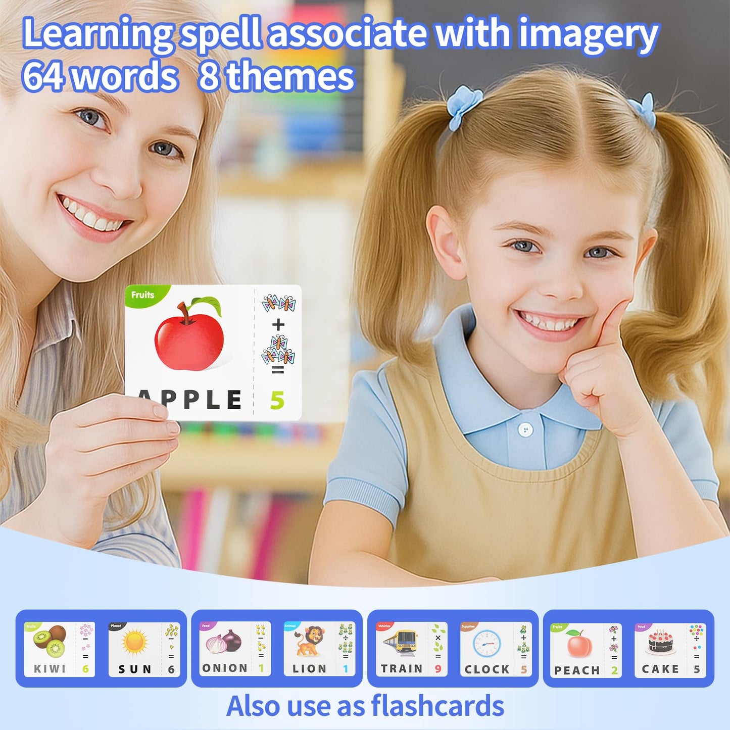 DEGIDEGI Educational Toys for Kids Ages 3-8, Matching Letter Spelling Math Counting Game,Learning