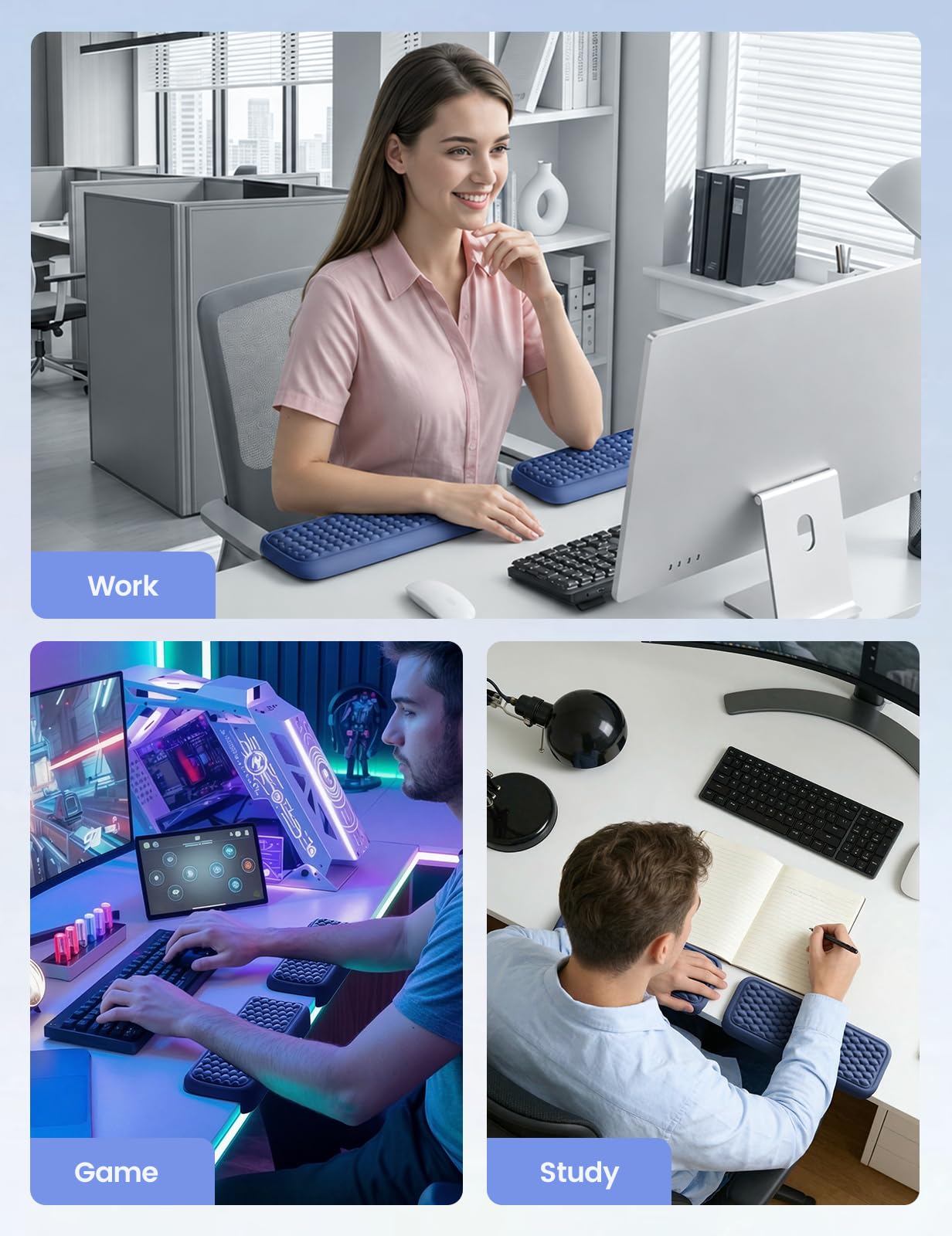 Vaydeer 2Pcs Elbow Pad for Desk, L-Shaped Arm Rest, Ergonomic Elbow Rest