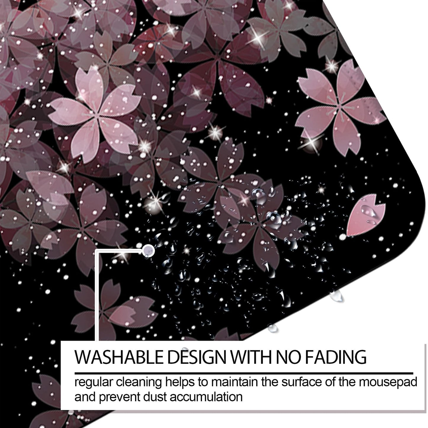 JIANG100 Japanese Cherry Blossom Gaming Desk Mat, Extended Flower Mouse Pad