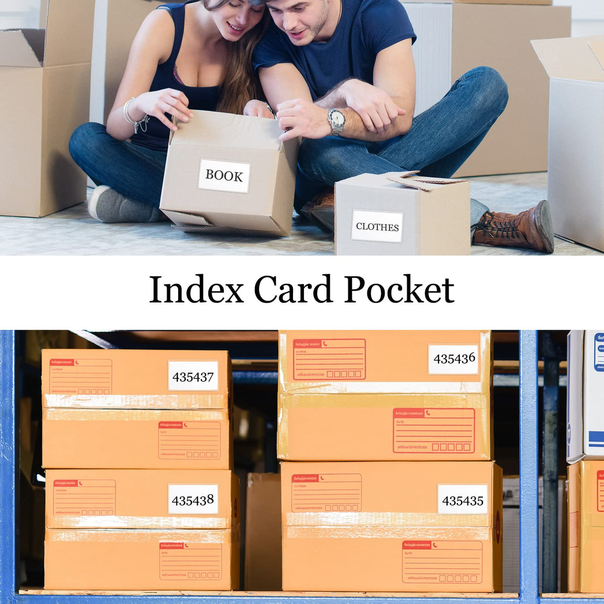 Chinco 100 Self Adhesive Pocket Index Card Pockets Index Card Holder Storage Tote Labels Pockets