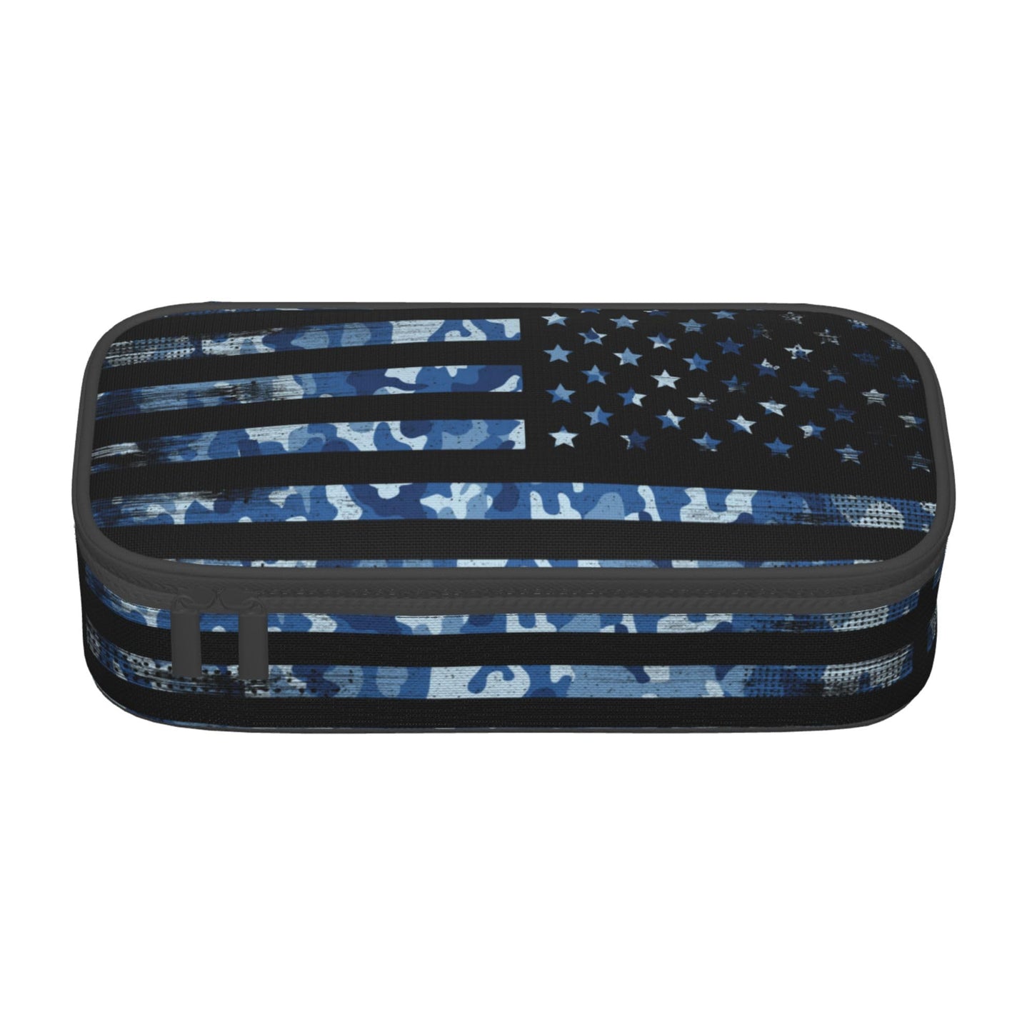 YIJIUWKIS American Flag Style Pencil Case for Kids Adults, Camo Pencil Box for Boys Girls, Blue
