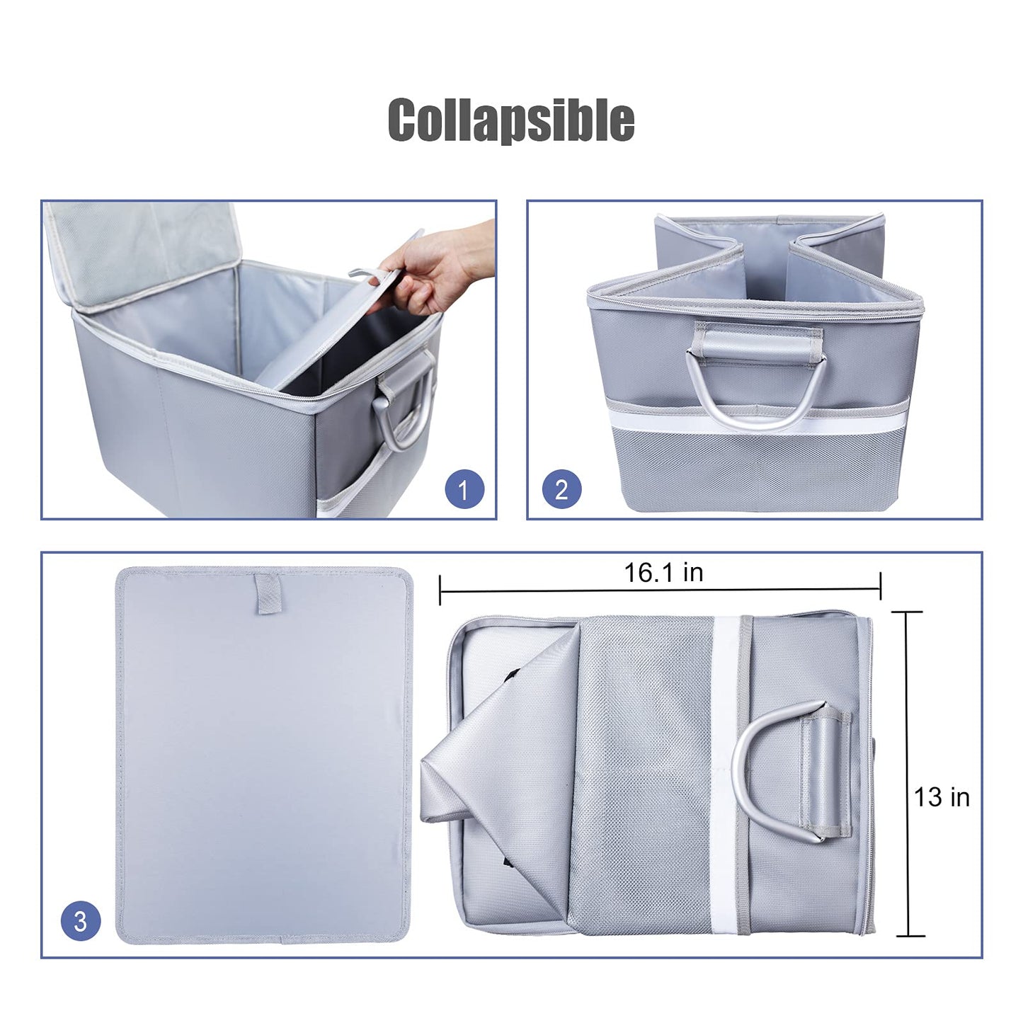 TOMKID Fireproof File Cabinet with Lock, Fireproof Document Organizer Collapsible File Box Filing