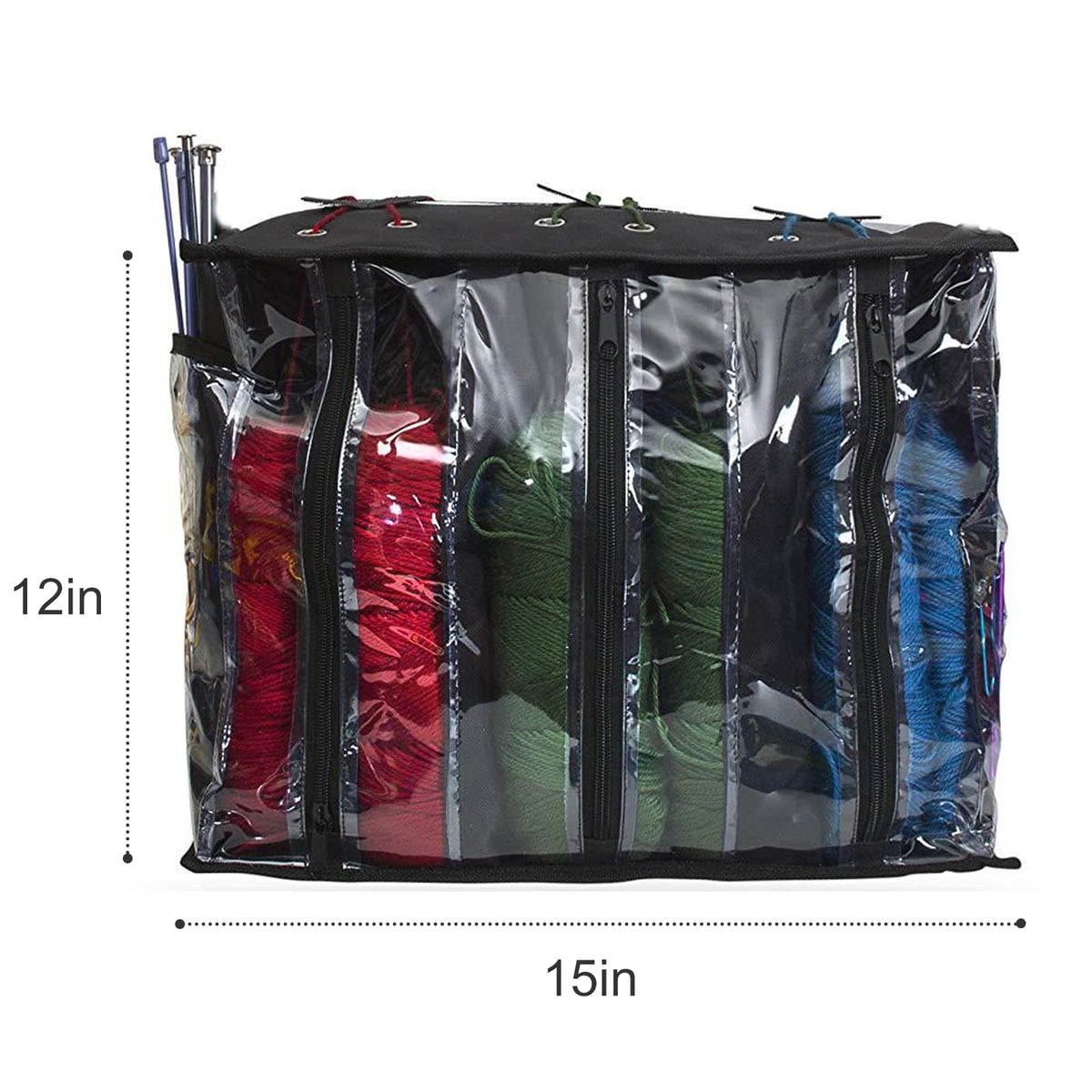 MEKBOK Knitting Organizer Portable Knitting Yarn Storage Bag With Multiple Pockets, Individual