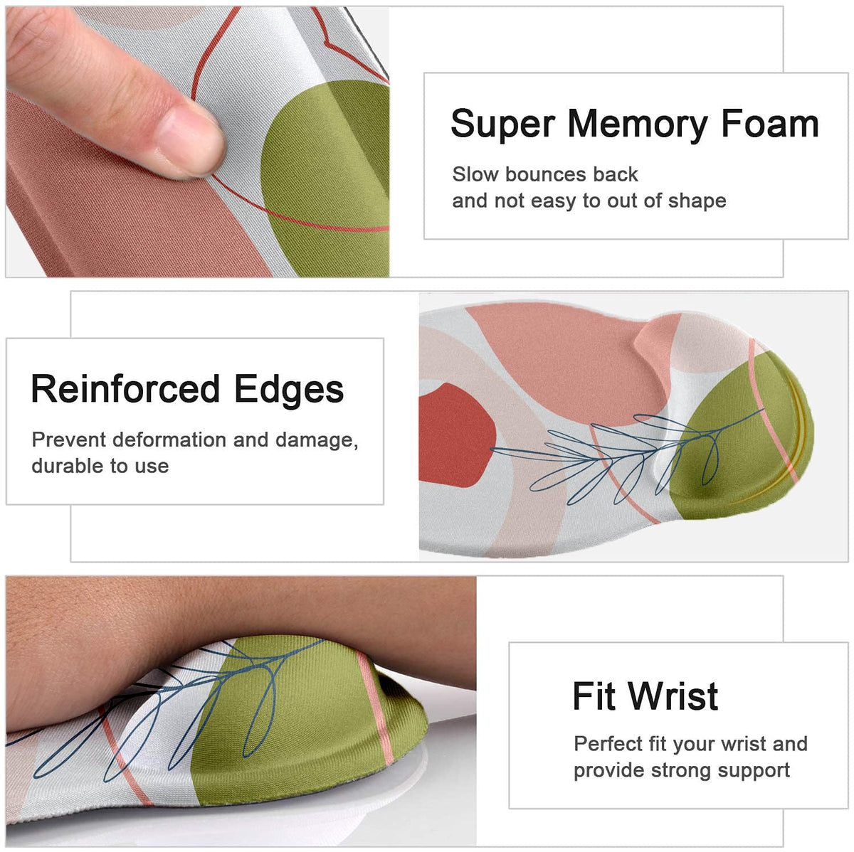 Large Desk Mat, Mouse Pad with Wrist Support, Keyboard Wrist Rest Set