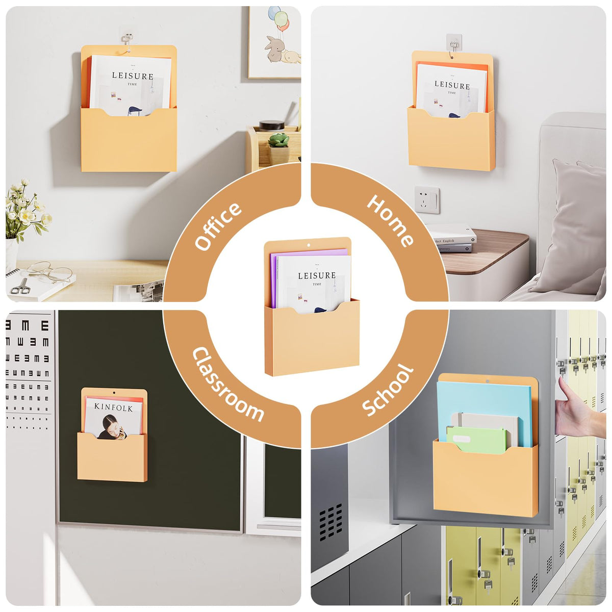 Marbrasse Magnetic File Holder - Magnetic Paper Holder, Pocket Organizer Office Supplies Storage