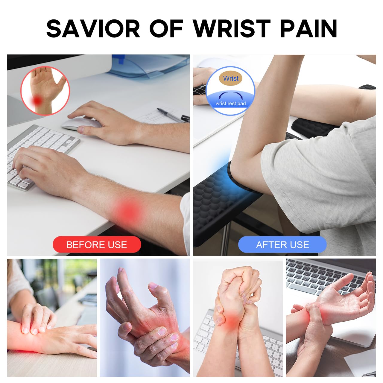 JIKIOU L-Shaped Desk Elbow Pad for Desk,Memory Foam Elbow Support Pad 2Pack