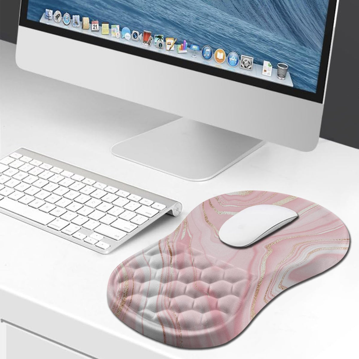 Hokafenle Ergonomic Mouse Pad Wrist Support, Wrist Rest Mousepad for Carpal Tunnel Pain Relief with