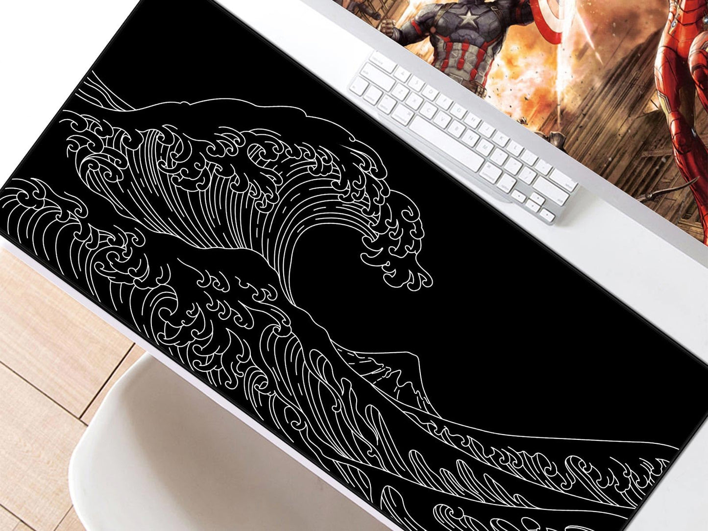 JIALONG Gaming Mouse Pad, Large Mousepad with Non-Slip Rubber Base, Smooth Cloth Surface Desk