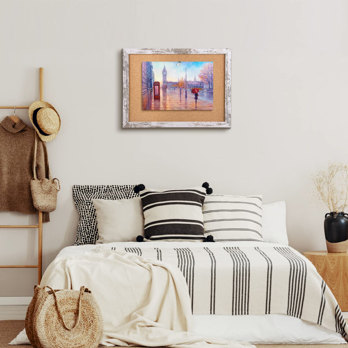 Aitakatta Cork Board Bulletin Board, Decorative Hanging Framed Cork Boards for Walls, Pin Board