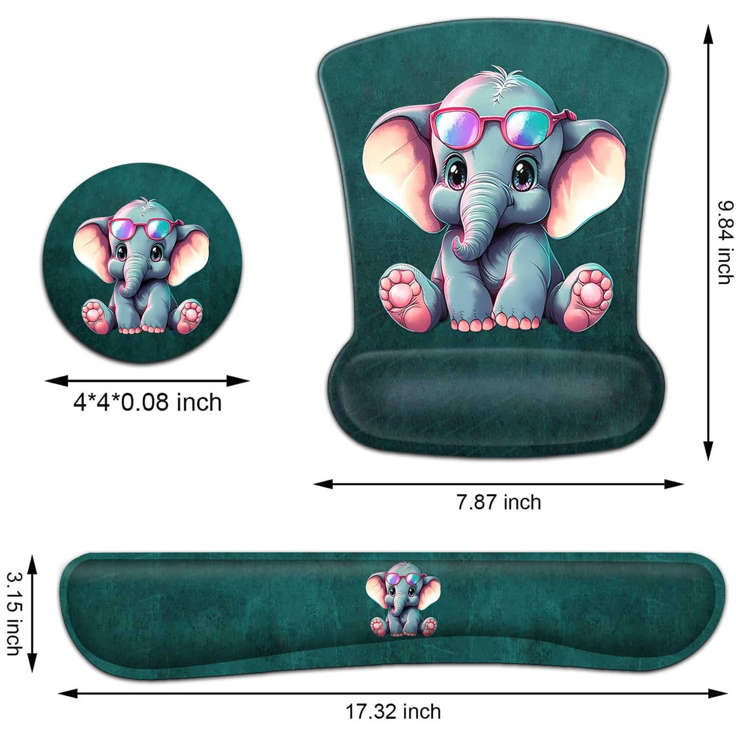 Keyboard Wrist Rest and Mouse Pad Wrist Support Set, Ergonomic Gel Mouse Pad Wrist Rest with