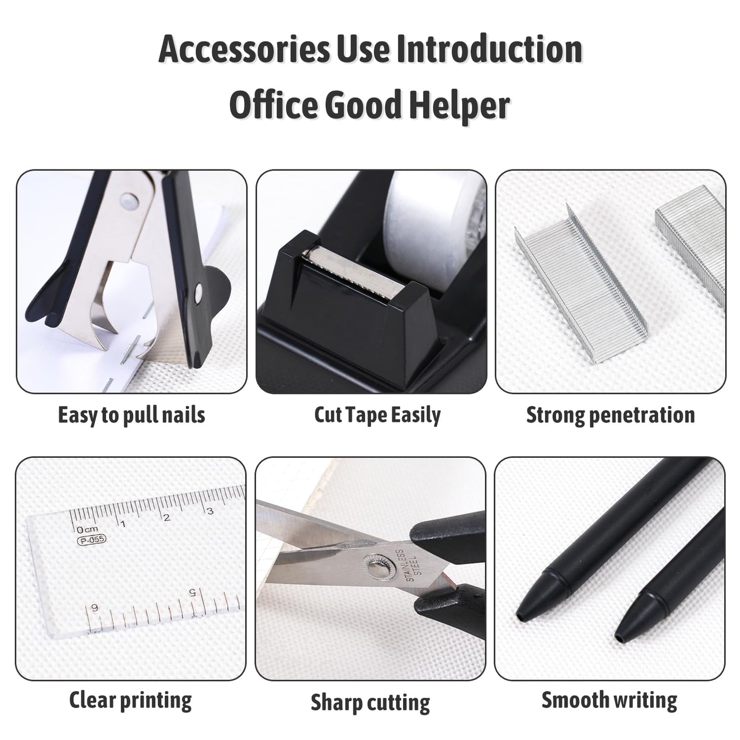 Gawsey Black Desk Organizers and Accessories with Desk Organizer 360° Rotating Pen Holder and