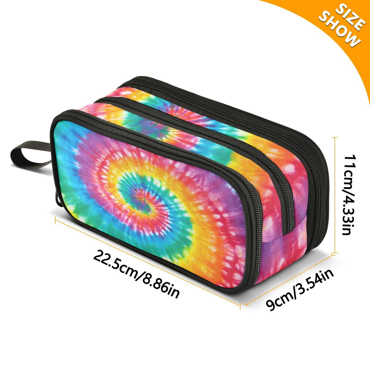 BOENLE Tie Dye Rainbow Pencil Case Box Boys Girls Large Pencil Pouch with Zipper Compartments Big