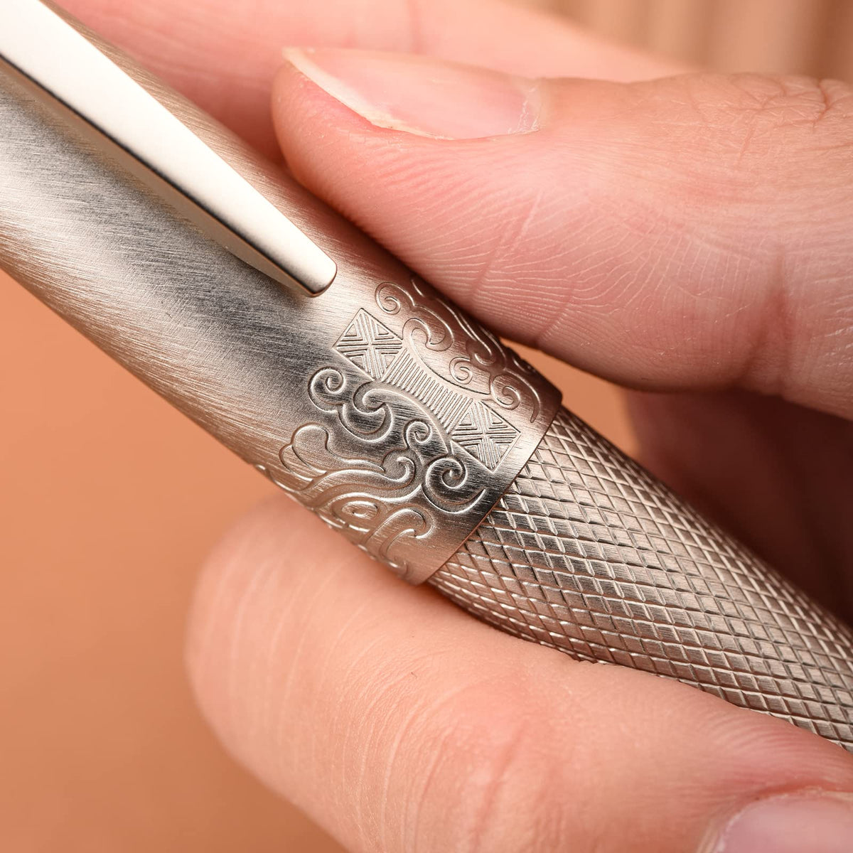 6013 Silver General Fountain Pen, Iridium Gold-silver Extra Fine Nib Solid Metal Writing Pen with