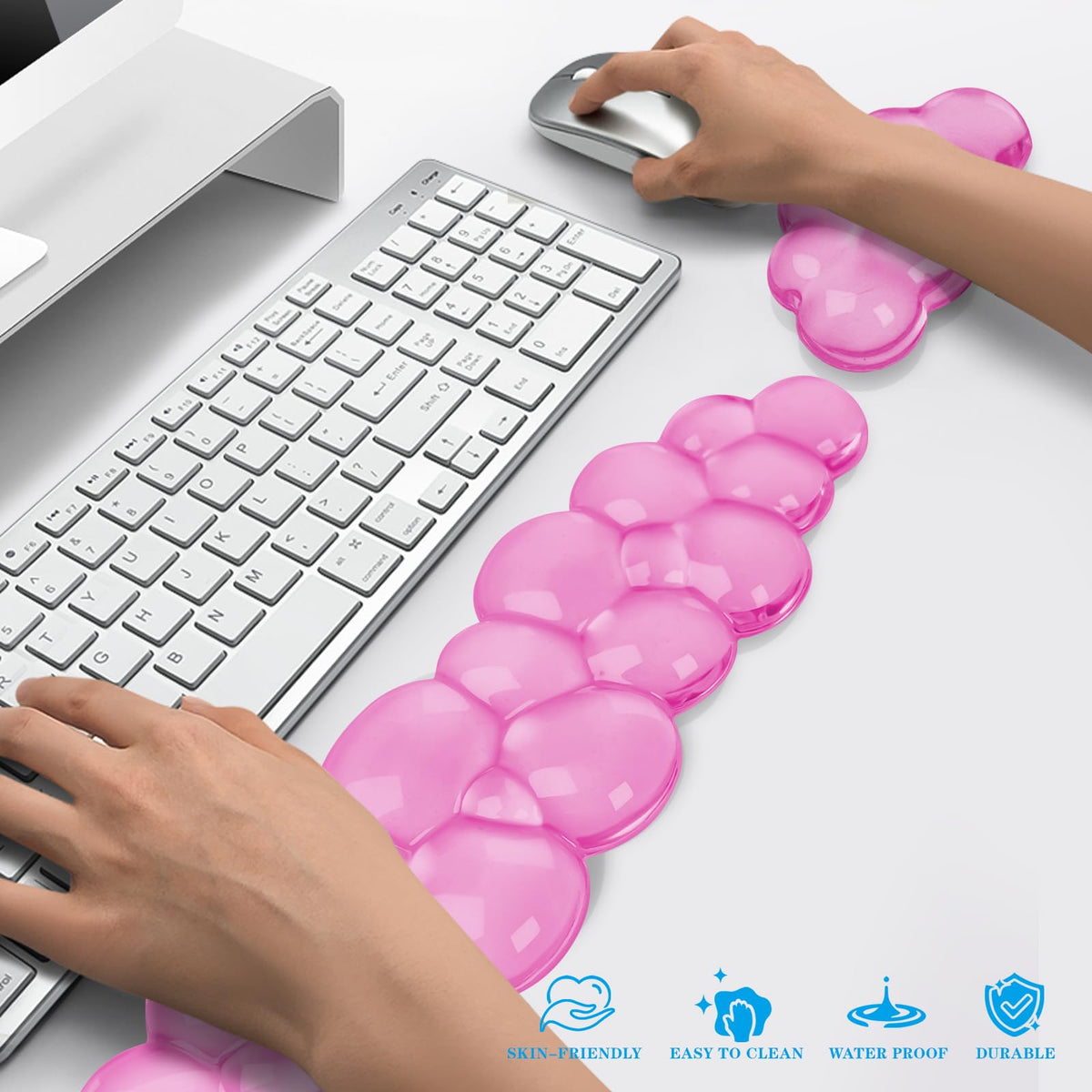 Gel Cloud Keyboard and Mouse Wrist Rest, Cute Wrist Support and Arm Support Keyboard Rest for