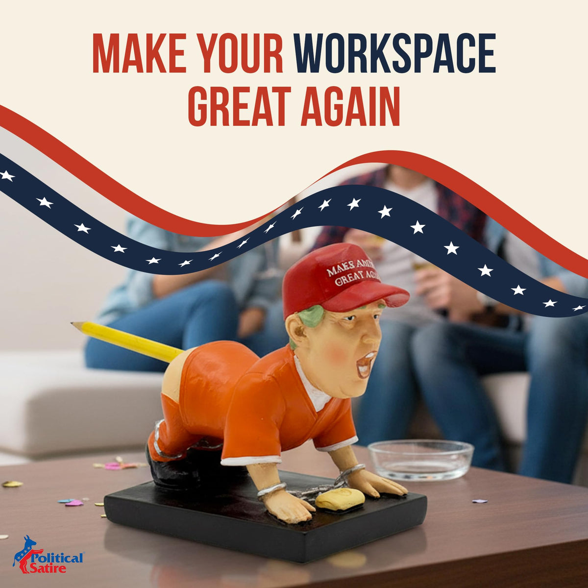 Donald Trump Pen Holder - Donald Trump Merchandise. Funny Gifts for Men, White Elephant Gifts for
