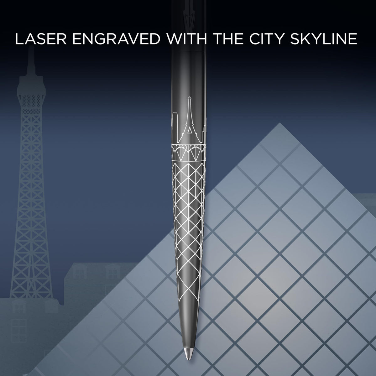 Parker Jotter Ballpoint Pen | Special Edition | Paris Grey with Chrome Trim | Medium Point | Blue