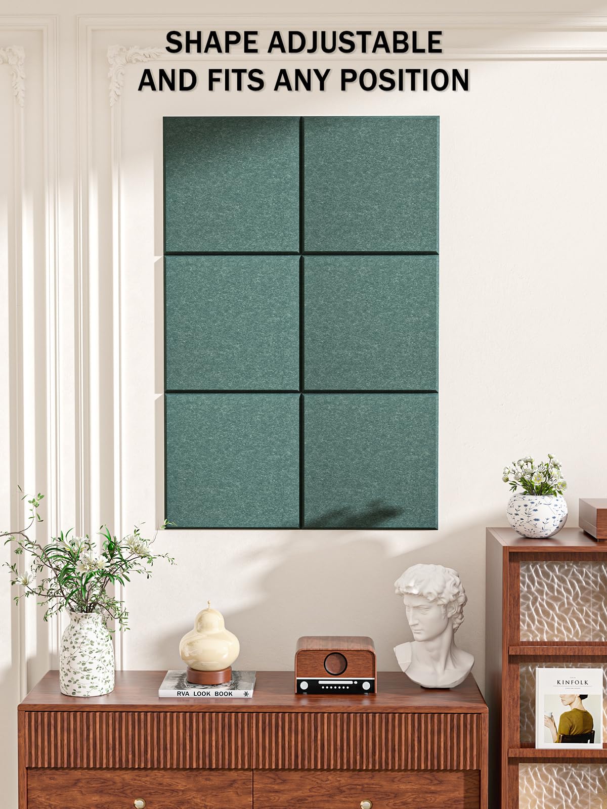Hsurbtra Large Cork Board for Wall 36 x 24 Inch, 6 Pack Felt Bulletin Notice Board with Pushpins