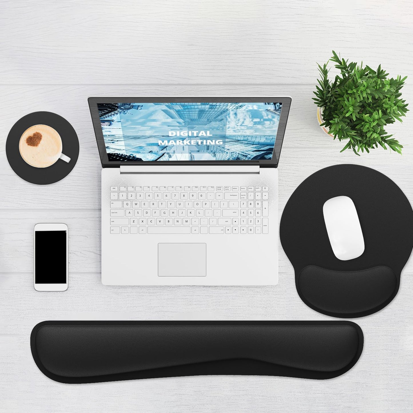 Ergonomic Mouse Pad with Wrist Rest and Keyboard Wrist Rest, Mousepad