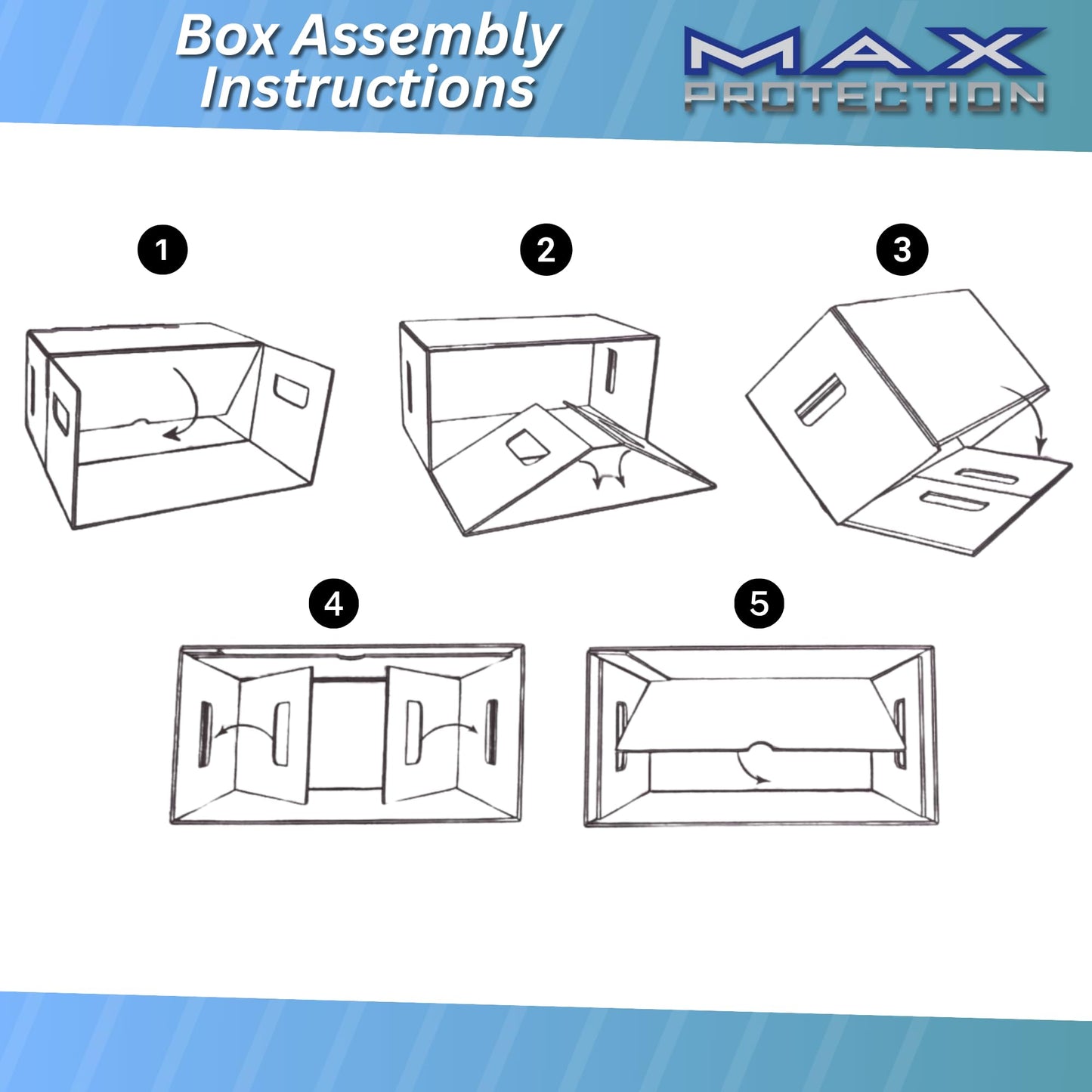 Max Protection Comic Book Storage Boxes - Short Cardboard Black Case for 150-175 Comic Books