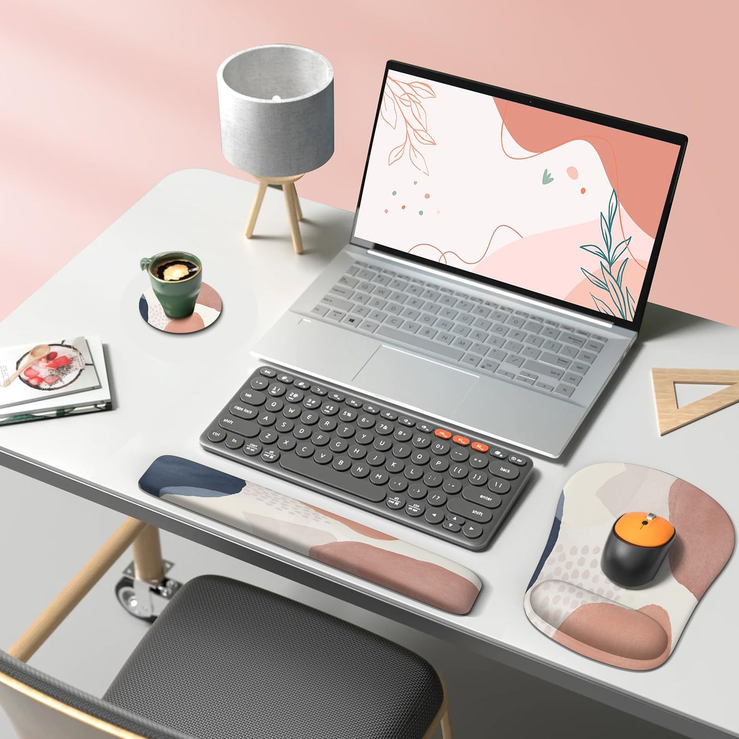 HAOCOO Mouse Pad with Wrist Rest, Keyboard Wrist Rest, Gel Wrist Rest for Computer Keyboard
