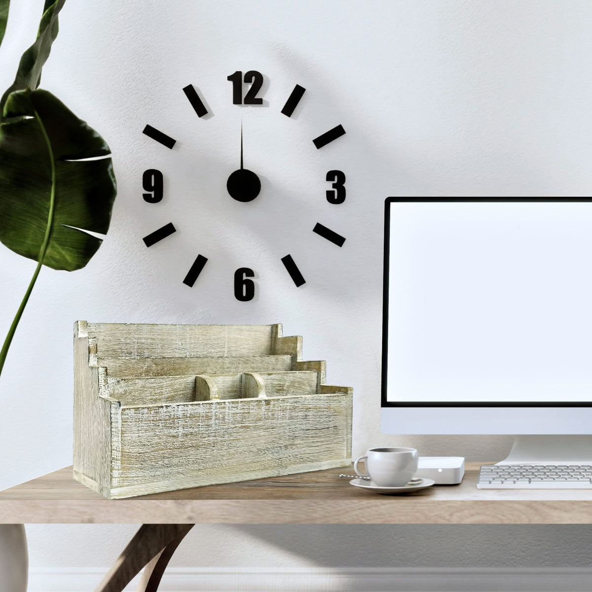 MY VINTAGE FINDS Mail Organizer Countertop Cute Desk Organizer White
