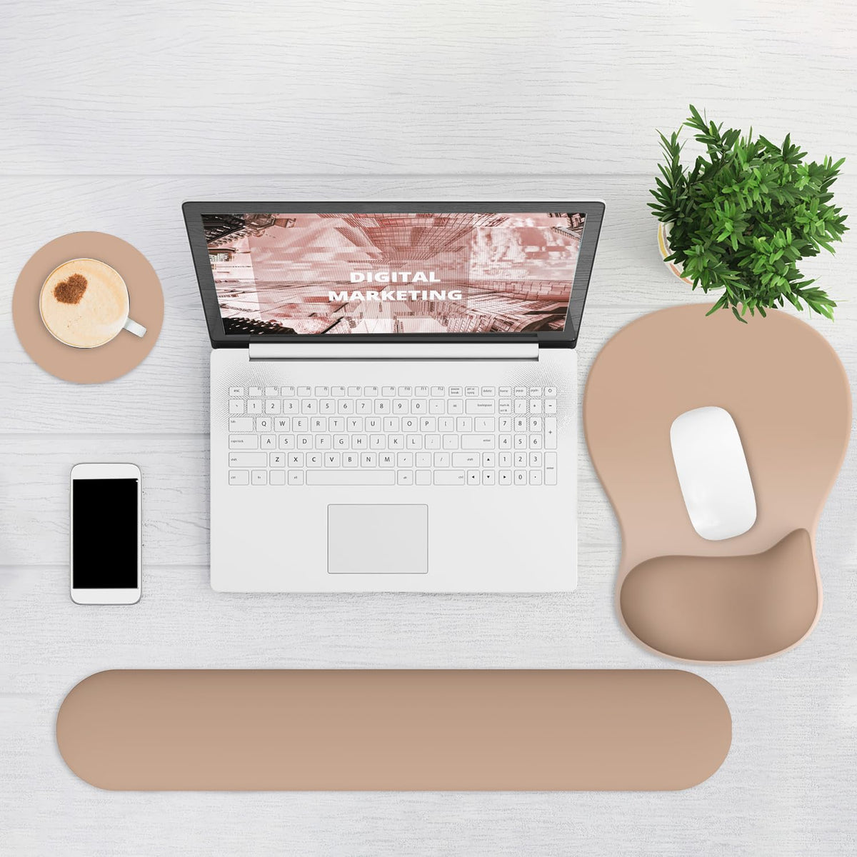 Ergonomic Mouse Pad with Wrist Rest and Keyboard Wrist Rest, Gel Mousepad