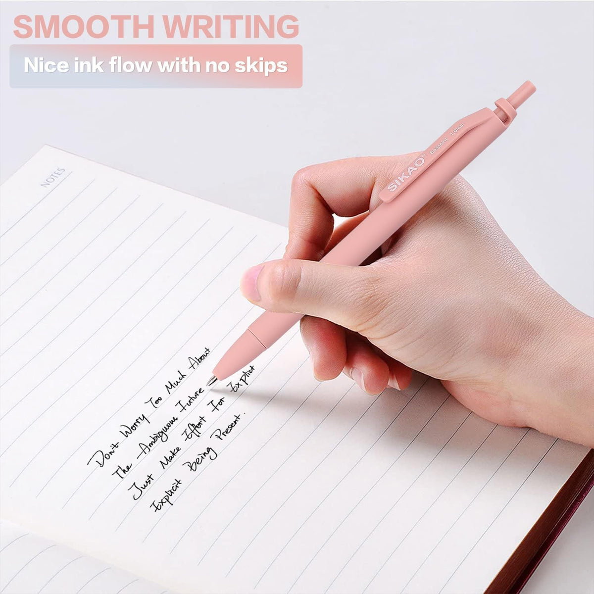 Sikao Morandi Pens Bulk 60 Pack – Smooth Writing 1.0mm, Click Ballpoint Pens with Black Ink