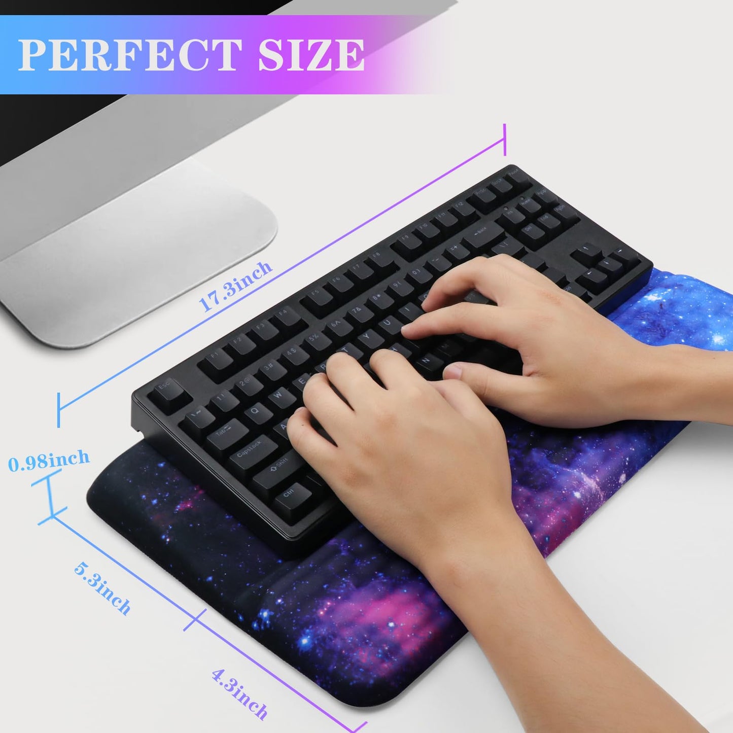 Computer Keyboard Stand with Wrist Rest, Ergonomic Tilted Keyboard Holder - Keyboard Riser with