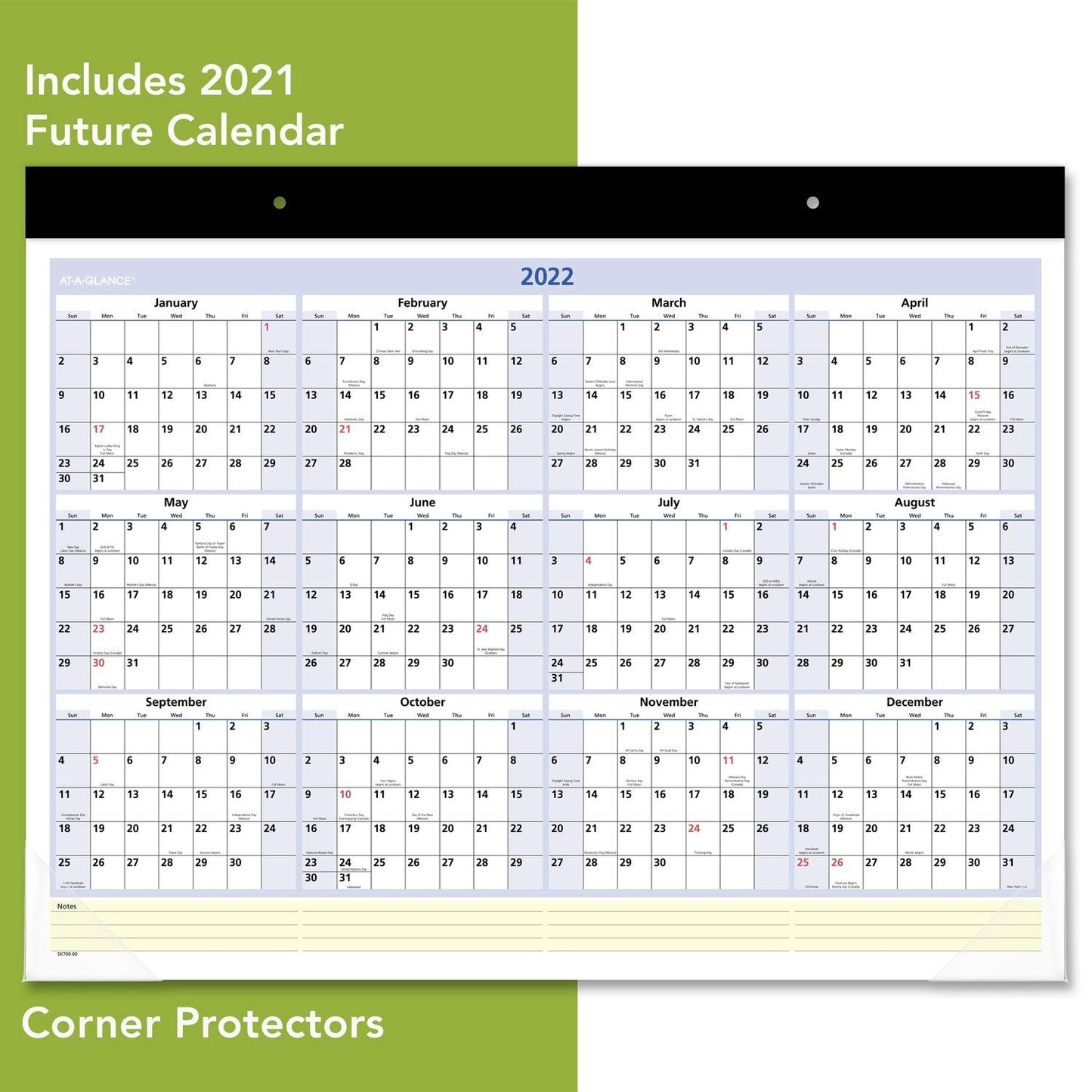 2021 Desk Calendar by AT-A-GLANCE, Monthly Desk Pad, 22" x 17", Standard, QuickNotes (SK7000021)