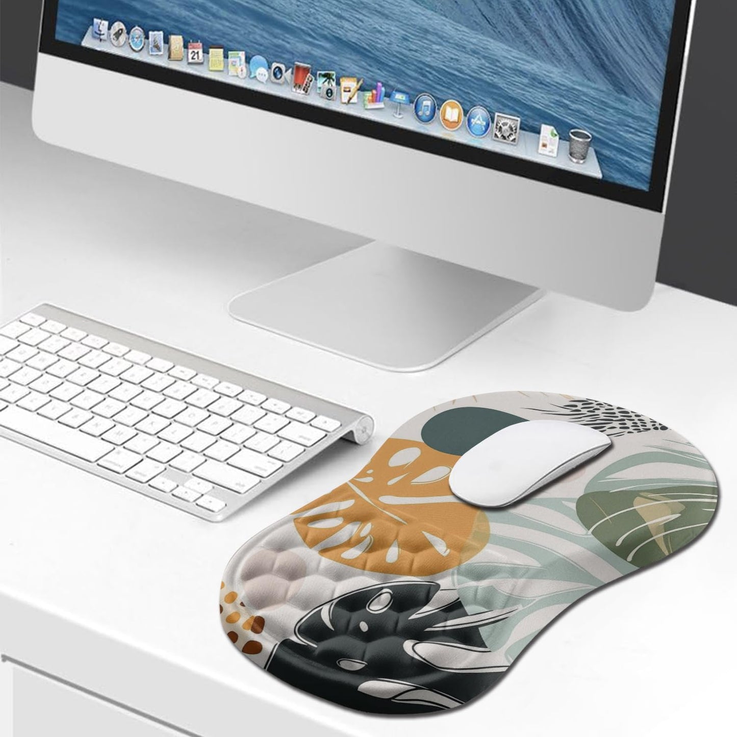 Hokafenle Ergonomic Mouse Pad Wrist Support, Wrist Rest Mousepad for Carpal Tunnel Pain Relief with
