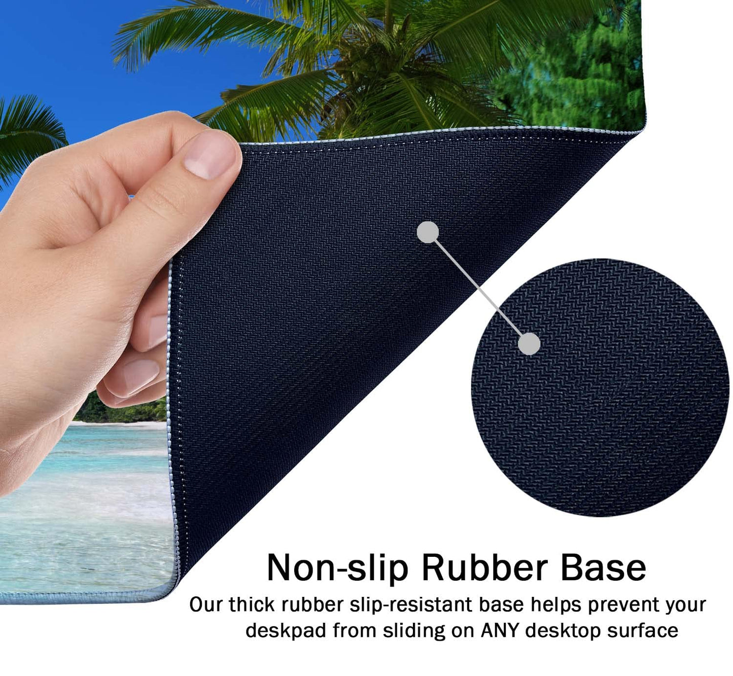 SSOIU Tropical Paradise Sunshine Beach Coast Sea Palm Trees Mouse Pad 35.5 X 15.7 Inch XXL Full