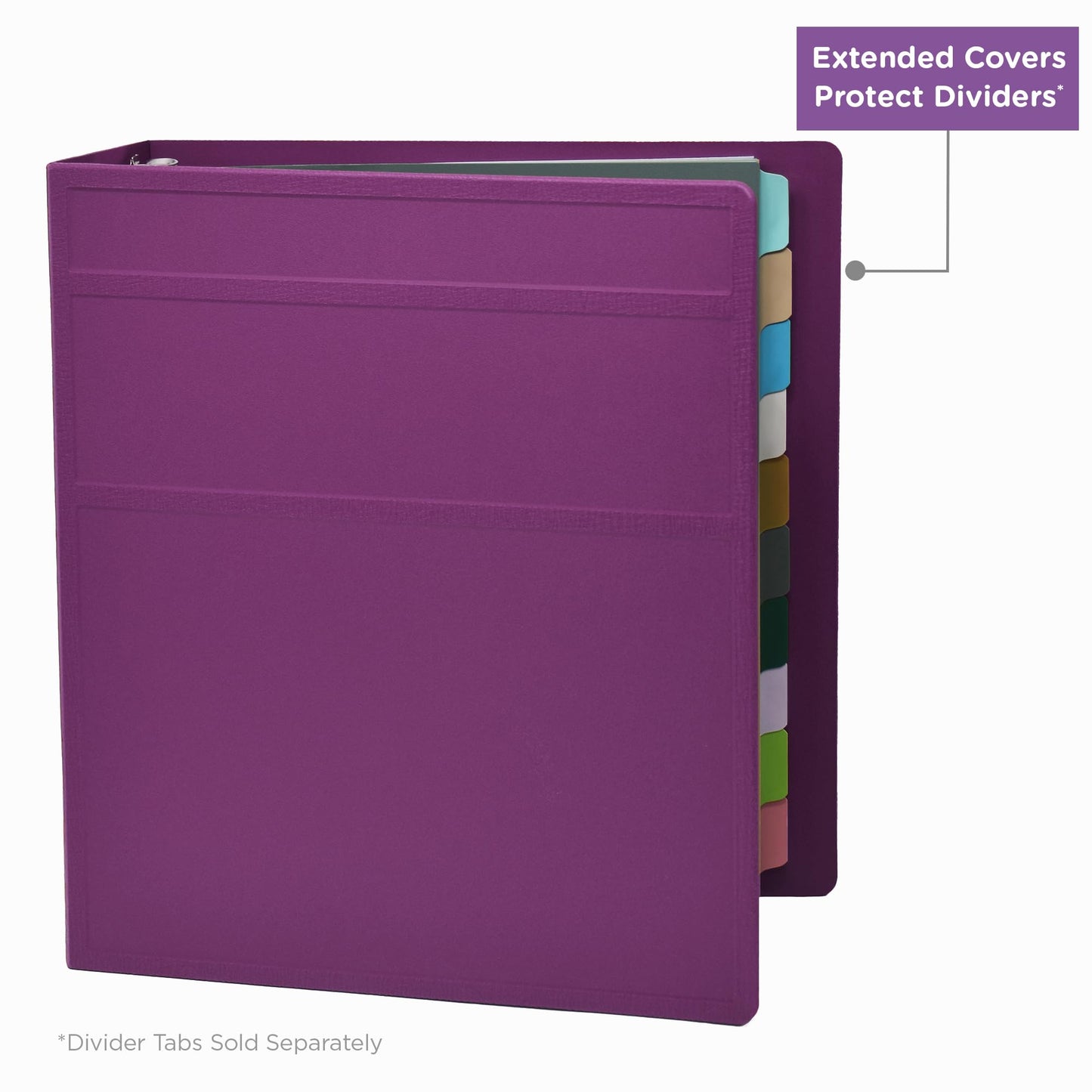 Carstens 2-Inch Heavy Duty 3-Ring Binder - Side Opening, Dewberry Purple, Durable Plastic
