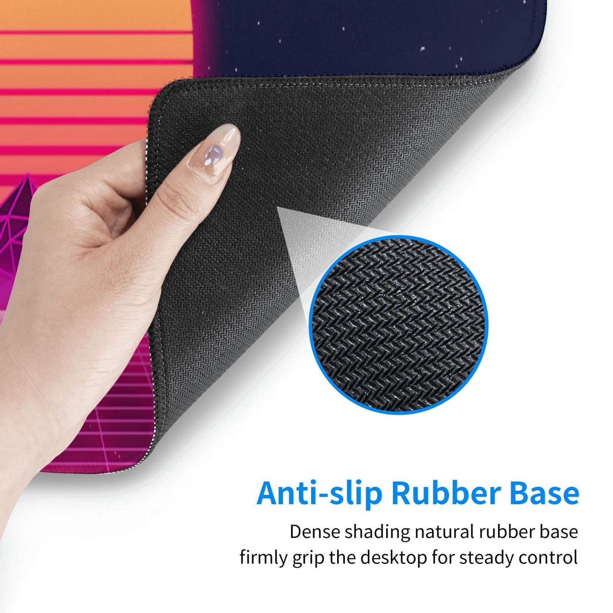 Retro Purple Cool Vaporwave Gaming Mouse Pad Large XL Desk Mat Long Extended Pads Big Mousepad for