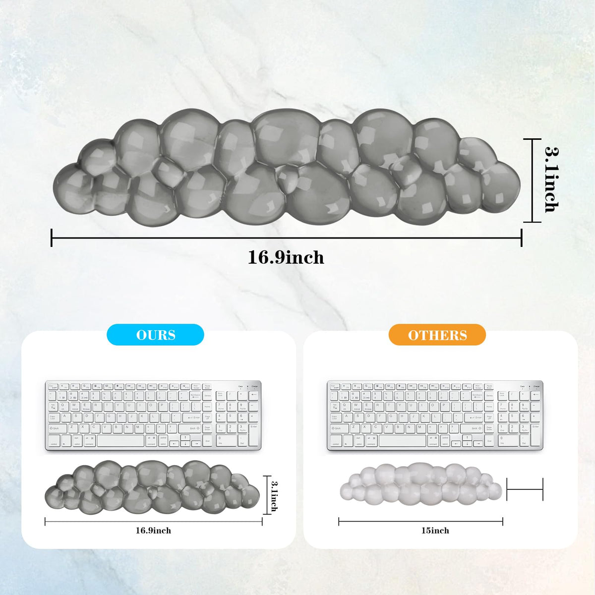 Gel Cloud Keyboard Wrist Rest, Cute Wrist Support and Arm Support Keyboard Rest for Keyboard Typing