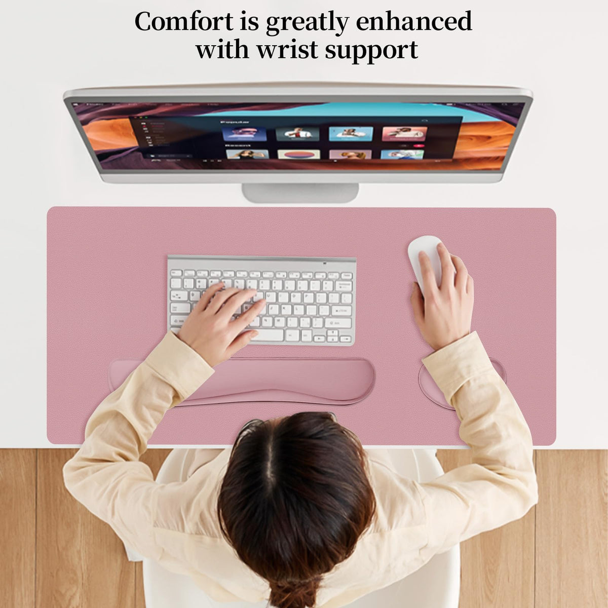 Meetcolor Mouse Pad and Keyboard Wrist Rest, 3-in-1 Keyboard and Mouse Pad
