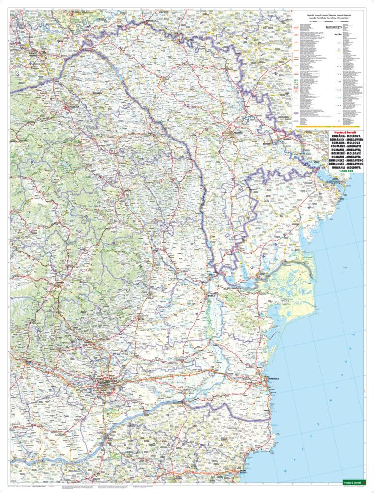 Romania - Moldova, road map 1:500,000