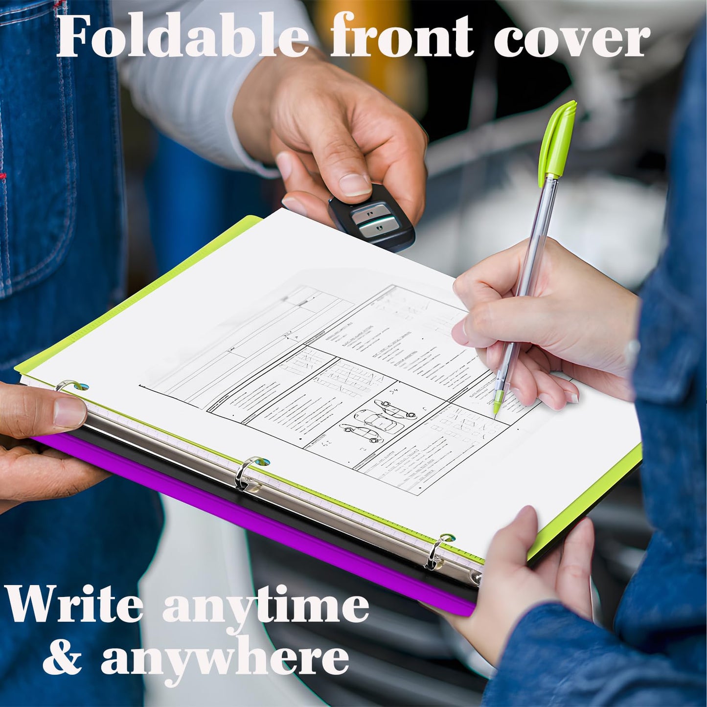 INFUN Telescoping 3 Ring Binder - 4PCS, Flexible Round Binder with Customizable Front Cover and