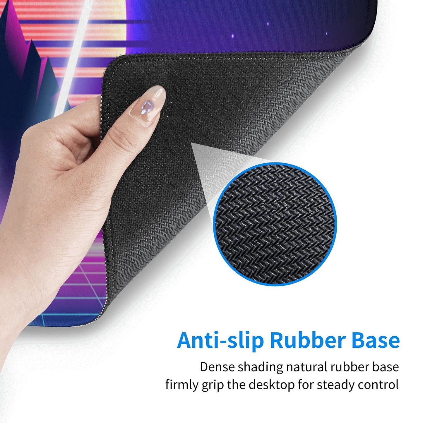 Retro Vaporwave Gaming Mouse Pad Cool Desk Mat Synthwave Neon Large XL Long Extended Pads Big