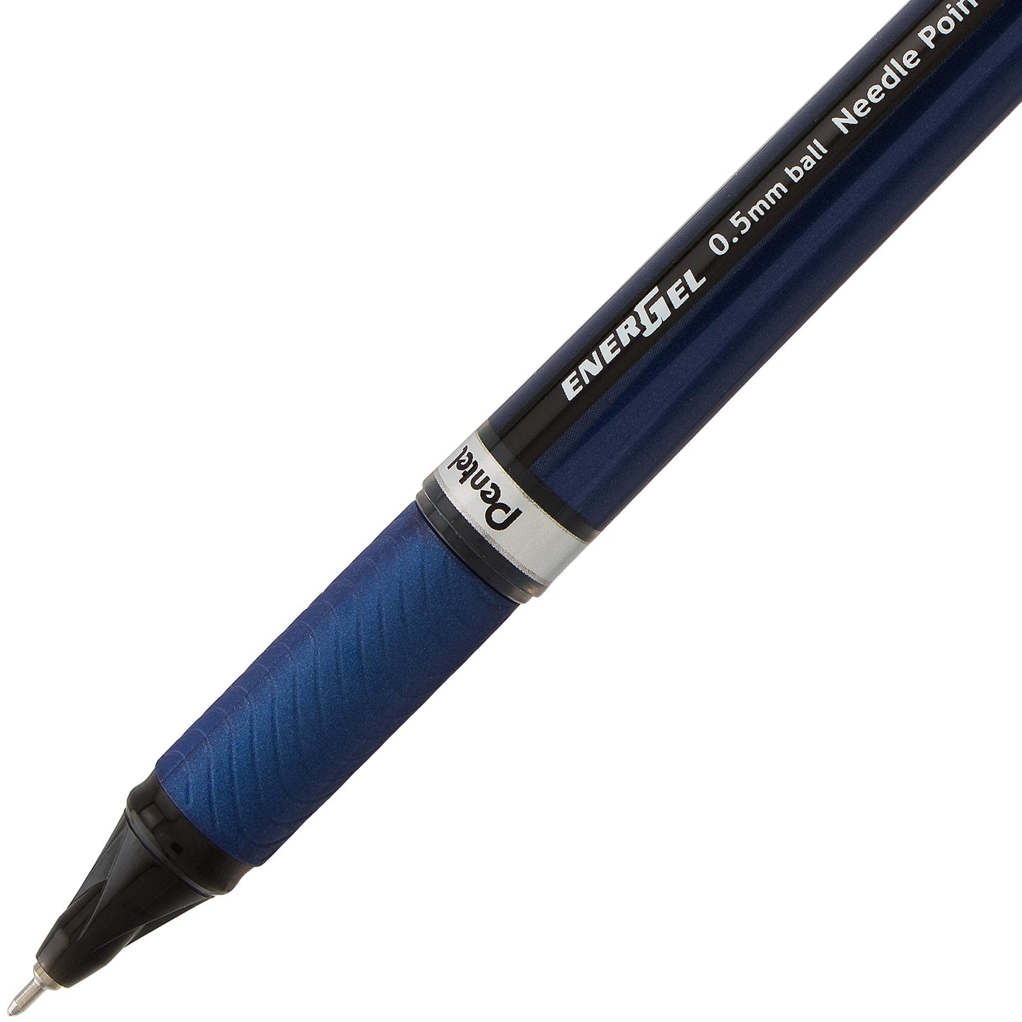 Pentel ENER-GEL NV Liquid Gel Pen, 0.5mm, Fine Line Capped, Needle Tip, Black Ink, Box of 12